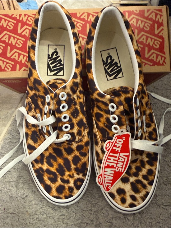 Vans Shoes - Vans Women's Leopard Print Canvas Sneakers - Brown & Black